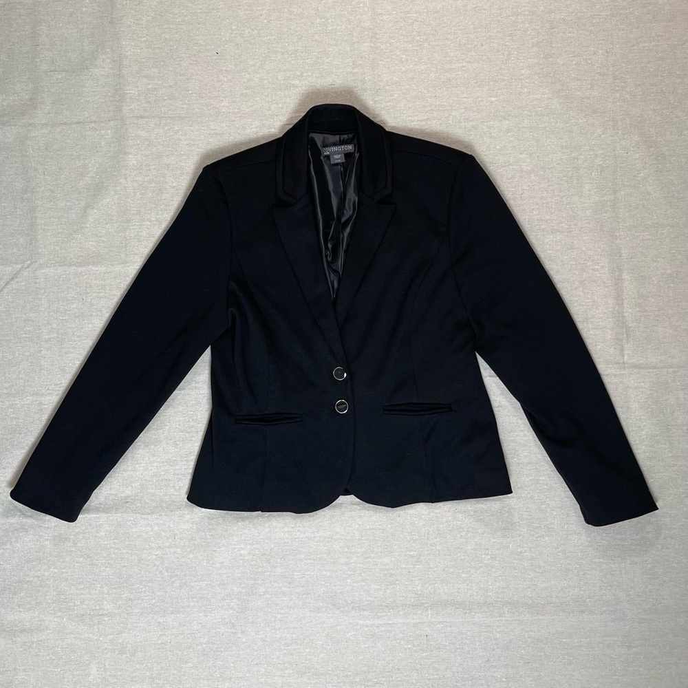 Covington | Petite Black Stretch Knit Blazer | LP